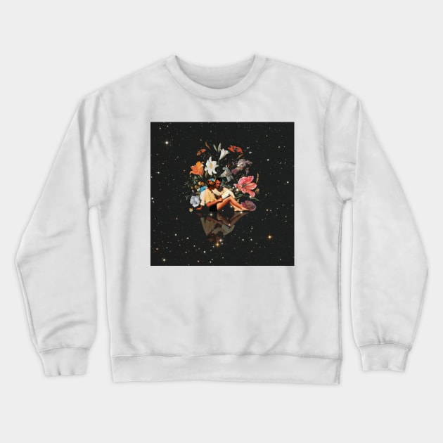 Stars, books, flowers and you Crewneck Sweatshirt by CollageSoul